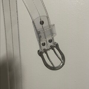 Clear Transparent Belt with Silver Buckle